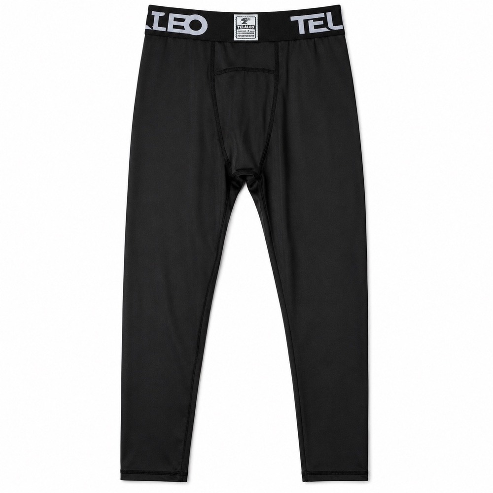 Telaleo Youth Boys Compression Leggings Black Size M 10-11Y Sports Tights